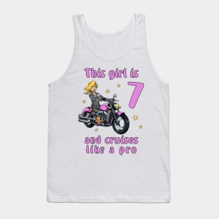 Girl seven years old - 7th birthday motorcycle Tank Top